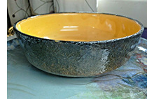Wileman The Foley Faience mustard pitted bowl